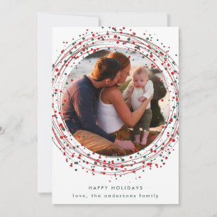 Cartes Pour Fêtes Annuelles Rouge Vert Noël Coloré Peinture Multi Photo