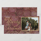 Cartes Pour Fêtes Annuelles Rouges et or de Noël (Devant / Derrière)