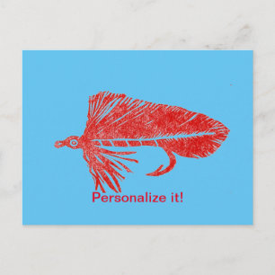 Cartes Pour Fêtes Annuelles Rouges Matuka, pêche à la mouche, art de liage à l