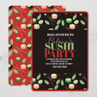 Rouges modernes de sushi pour anniversaire personn
