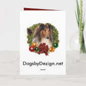Cartes Pour Fêtes Annuelles Rough Collie Cadeaux de Noël (Dos)