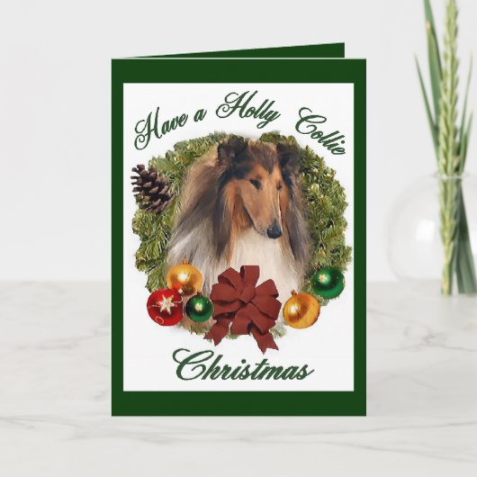Cartes Pour Fêtes Annuelles Rough Collie Cadeaux de Noël (Devant)