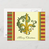 Cartes Pour Fêtes Annuelles Rouleau de Noël Fleur de lis (Devant / Derrière)