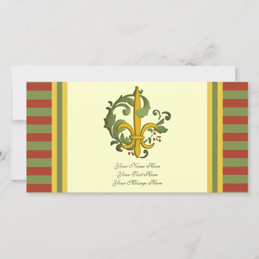 Cartes Pour Fêtes Annuelles Rouleau de Noël Fleur de lis (Devant)
