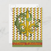 Cartes Pour Fêtes Annuelles Rouleau de Noël Fleur de lis (Devant / Derrière)