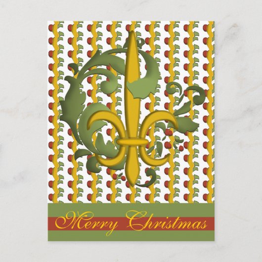 Cartes Pour Fêtes Annuelles Rouleau de Noël Fleur de lis (Devant)