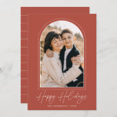 Cartes Pour Fêtes Annuelles Rousses de neige Joyeuses vacances photo (Devant / Derrière)