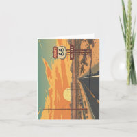 Route 66 Coucher de Soleil Route Vintage Art de Vo