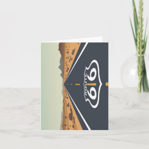 Cartes Pour Fêtes Annuelles Route 66 Route Désertique Art de Voyage Vintage