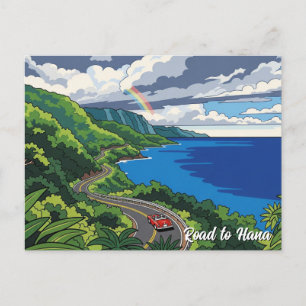 Cartes Pour Fêtes Annuelles Route vintage pour Hana Maui Hawaii Travel