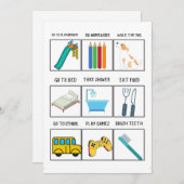 CARTES POUR FÊTES ANNUELLES ROUTINE DES ENFANTS IMPRIMÉS (Devant / Derrière)