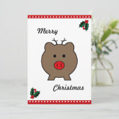 Cartes Pour Fêtes Annuelles Roy le cochon de Noël (Debout devant)