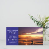 Cartes Pour Fêtes Annuelles Royal Blue Noël salutations de la plage (Debout devant)