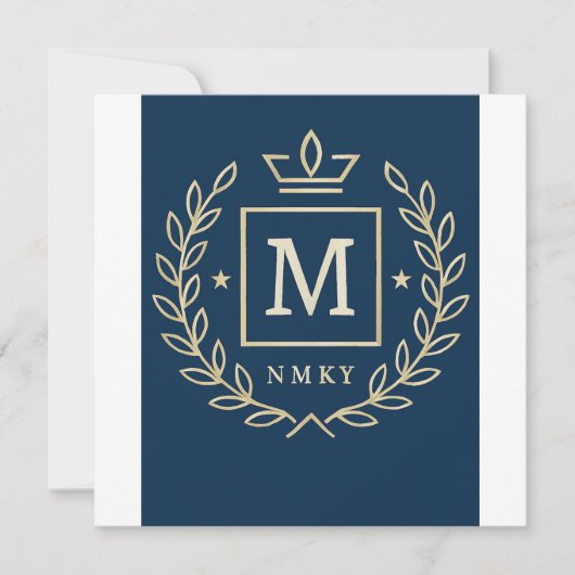 Cartes Pour Fêtes Annuelles "Royal NMKY Emblem – Monogram M Crest Design" (Devant)