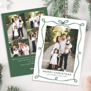 Cartes Pour Fêtes Annuelles Ruban à nœud de Noël vert funky 5 Photo