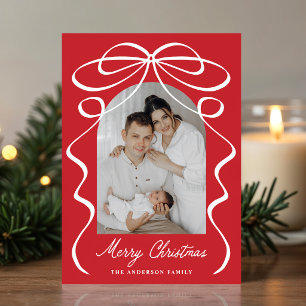 Cartes Pour Fêtes Annuelles Ruban à noeud fantaisiste Rouge Noël Arche Photo