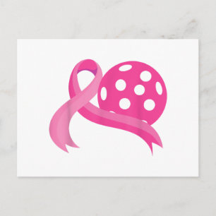 Cartes Pour Fêtes Annuelles Ruban de cœur rose mignon Pickleball Cancer du sei