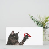 Cartes Pour Fêtes Annuelles Ruban de Noël de chat (Debout devant)