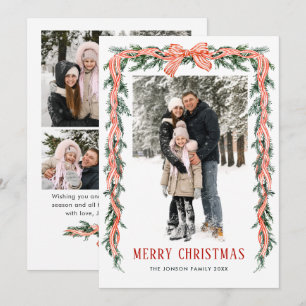 Cartes Pour Fêtes Annuelles Ruban de Noël vert sauge funky 5 Photo