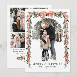 Cartes Pour Fêtes Annuelles Ruban de Noël vert sauge funky 5 Photo