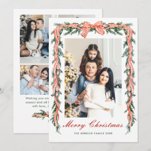 Cartes Pour Fêtes Annuelles Ruban de Noël vert sauge funky 5 Photo