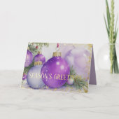 Cartes Pour Fêtes Annuelles Ruban de satin d'ornements Vert éternel pourpre  (Devant)