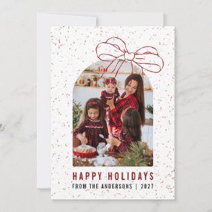 Cartes Pour Fêtes Annuelles Ruban Joyeuses Fêtes d'Arche Moderne Photo Unique