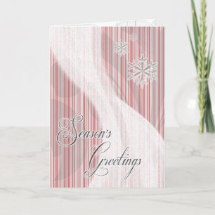 Cartes Pour Fêtes Annuelles Ruban Snowy Star (bande de menthe rouge)