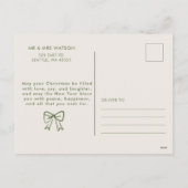 Cartes Pour Fêtes Annuelles Ruban vert arbre de Noël à main (Dos)