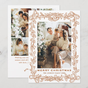 Cartes Pour Fêtes Annuelles Rubans à nœud bohème beige de Noël festif 5 Photo