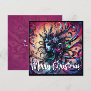 Cartes Pour Fêtes Annuelles Rubans de Goth Noël gothique foncé Cristaux de gla