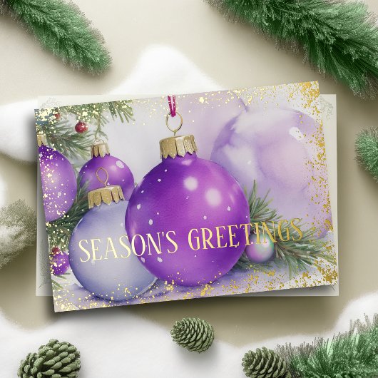 Cartes Pour Fêtes Annuelles Rubans de satin Ornements Vert éternel Violet