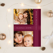 Cartes Pour Fêtes Annuelles Rubans élégants Noël violet magenta Photo