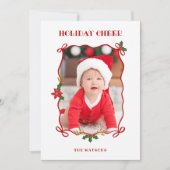 Cartes Pour Fêtes Annuelles Rubans et vaches rouges mignons 1 Photo (Devant)