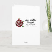 Cartes Pour Fêtes Annuelles Ruby Pomegranate Heart Red Bird Hamsa (Dos)