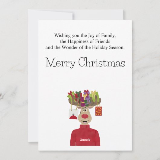 Cartes Pour Fêtes Annuelles Rudolph Cadeaux de Noël Reindeer (Dos)