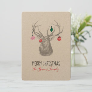 Cartes Pour Fêtes Annuelles Rudolph Reindeer Joyeux Noël