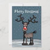 Cartes Pour Fêtes Annuelles Rudolphs Joyeux Stressmass (Devant)
