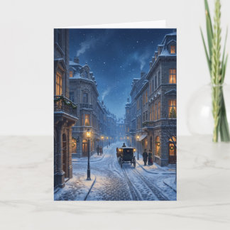 Cartes Pour Fêtes Annuelles Rue enneigée de Vienne à Noël à l'époque victorien