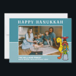 Cartes Pour Fêtes Annuelles Rue Sésame | Bonne Hanoukka<br><div class="desc">Célébrez la saison avec cette jolie carte Sesame Street Hanoukka. Personnalisez avec photo et noms !</div>