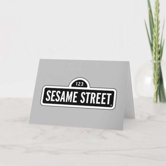Cartes Pour Fêtes Annuelles Rue Sésame | Logo B&W (Devant)