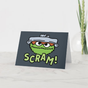 Cartes Pour Fêtes Annuelles Rue Sésame   Oscar the Grouch Scram!