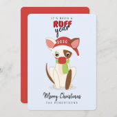 Cartes Pour Fêtes Annuelles RUFF Année Chihuahua en masque facial (Devant / Derrière)