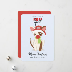 Cartes Pour Fêtes Annuelles RUFF Année Chihuahua en masque facial