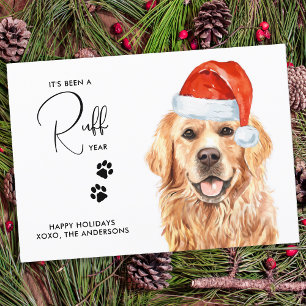 Cartes Pour Fêtes Annuelles Ruff année en examen Funky Golden Retriever Chien