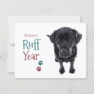 Cartes Pour Fêtes Annuelles Ruff Year Funky Black Labrador Christmas Pandemic