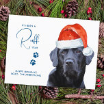 Cartes Pour Fêtes Annuelles Ruff Year Pandemic Dog Face Mask Covid<br><div class="desc">It's been a Ruff Year ! Add a little humor and send Pawsitive Holiday wishes with this adorable and funny 'It's been a Ruff Year' - Black Labrador Santa Dog Christmas Card . Back : Personalize with your own message or delete to hand write. Visit our collection for matching holiday...</div>