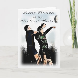Cartes Pour Fêtes Annuelles Rugby Christmas Husband