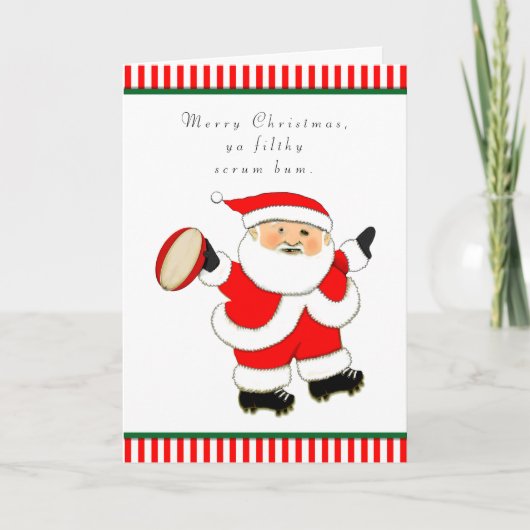 Cartes Pour Fêtes Annuelles Rugby drôle (Devant)