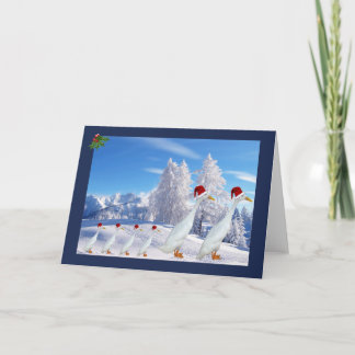 Cartes Pour Fêtes Annuelles Runner duck santa hat